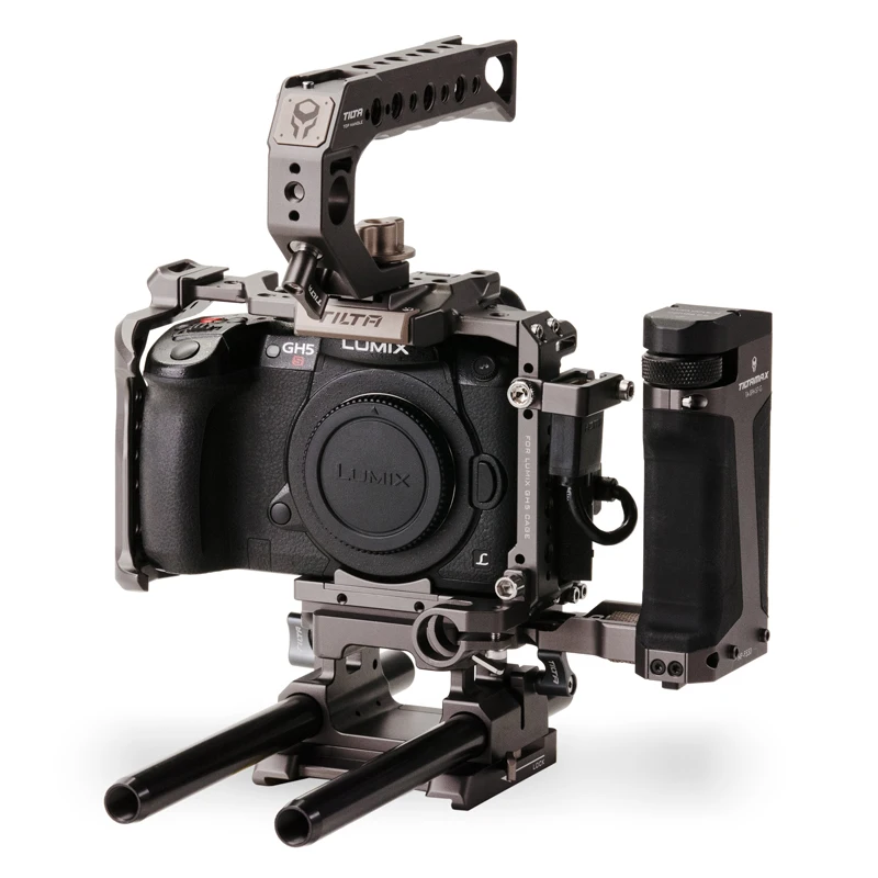 Tiltaing TA-T37-C-G Camera GH4 GH5 and GH5S Series Cage Rig Kit Tilta Gray with Side Focus Handle
Tiltaing TA-T37-C-G Camera GH4 GH5 and GH5S Series Cage Rig Kit Tilta Gray with Side Focus Handle