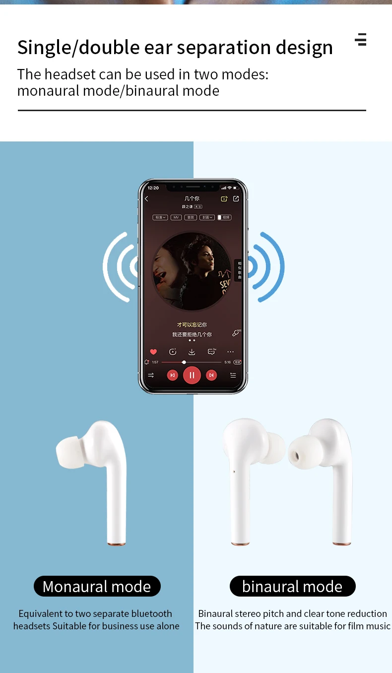 Tws Earbuds Bluetooth Earphones Wireless In-Ear Sports headset 3D Stereo Headsets Mini in Ear Dual Microphones With Charging box
Tws Earbuds Bluetooth Earphones Wireless In-Ear Sports headset 3D Stereo Headsets Mini in Ear Dual Microphones With Charging box