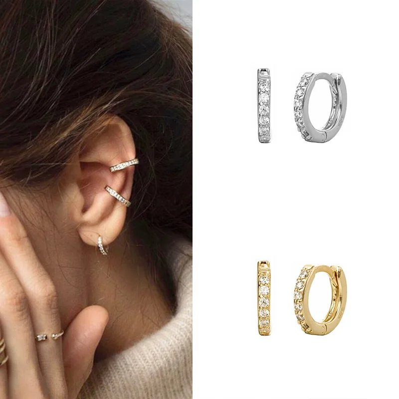 Charm S925 Silver Hoop Earrings for women,Clear Zircon small round earring,Fashion Gold color Ear Jewelry party casual
Charm S925 Silver Hoop Earrings for women,Clear Zircon small round earring,Fashion Gold color Ear Jewelry party casual