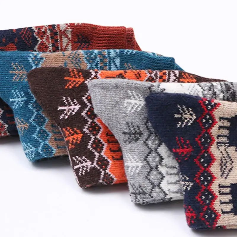 5 Pairs Womens Winter Thicken Knitted Crew Socks Ethnic Christmas Tree Reindeer Stripes Print Warm Mid Calf Long Hosiery
5 Pairs Womens Winter Thicken Knitted Crew Socks Ethnic Christmas Tree Reindeer Stripes Print Warm Mid Calf Long Hosiery