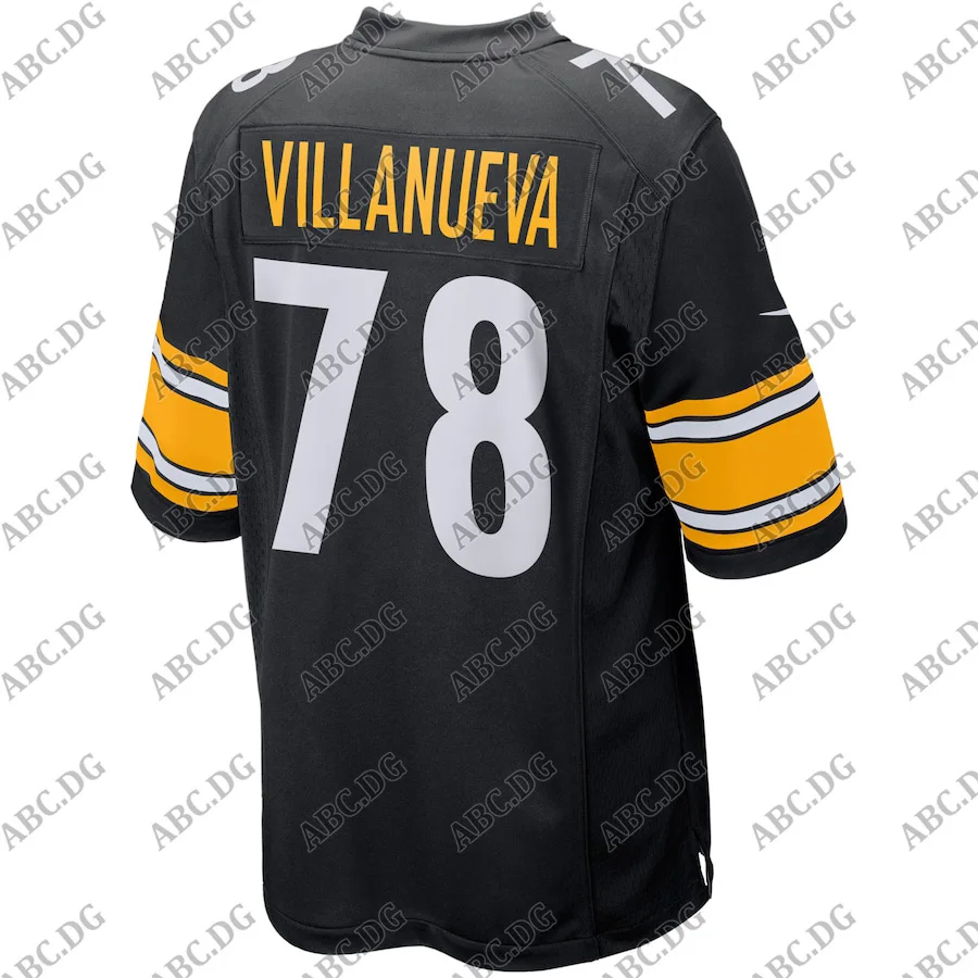 Men Women Kid Youth Pittsburgh Alejandro Villanueva Black Game Player Jersey