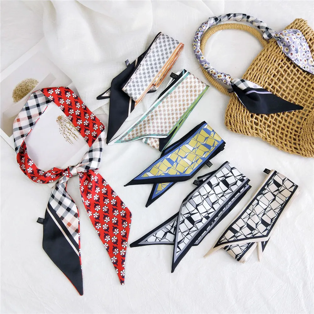 2021Japanese Scarf Chic Plaid Twill Small Neckerchief Silk Scarf For Women Different Print Both Side Hair Ribbon Necktie 4X110CM
2021Japanese Scarf Chic Plaid Twill Small Neckerchief Silk Scarf For Women Different Print Both Side Hair Ribbon Necktie 4X110CM
