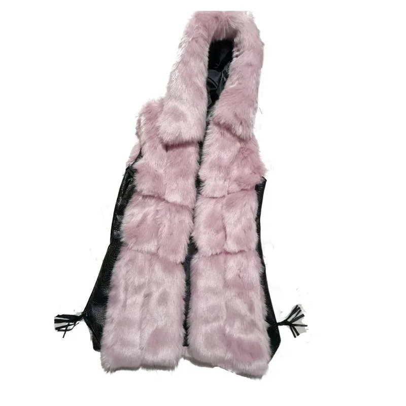 Зима 2020 благородная женская меховая куртка жилет из искусственного лисьего меха