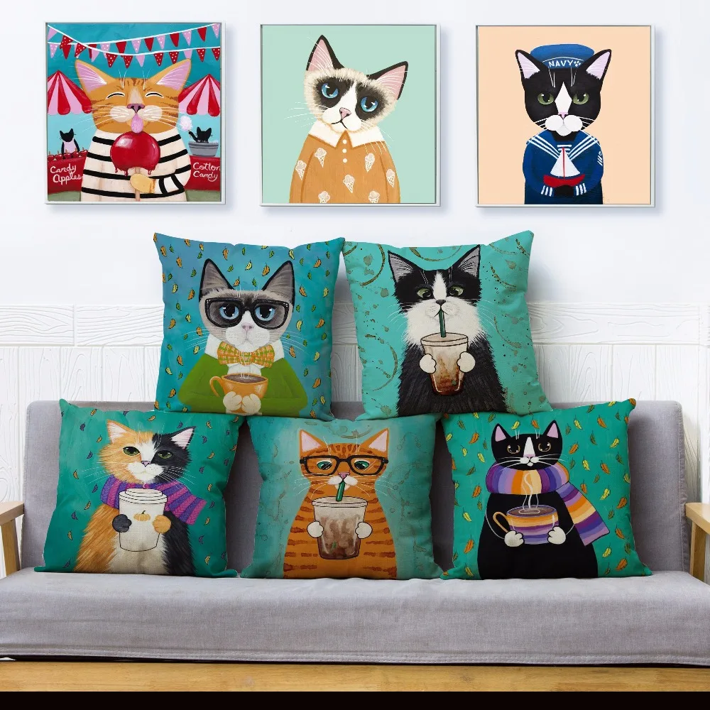 Cute Ride Bike Cat Print Pillow Cover 45*45 Cushion Cover Linen Throw Pillows Cases Sofa Home Decor Cushion Covers
Cute Ride Bike Cat Print Pillow Cover 45*45 Cushion Cover Linen Throw Pillows Cases Sofa Home Decor Cushion Covers
