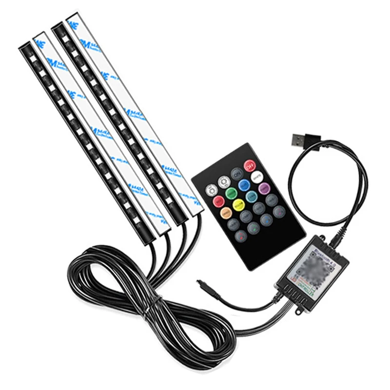 Car Interior Light RGB LED Decorative Strip With USB Wireless Remote Music Control Multiple Modes Car Foot Light
Car Interior Light RGB LED Decorative Strip With USB Wireless Remote Music Control Multiple Modes Car Foot Light