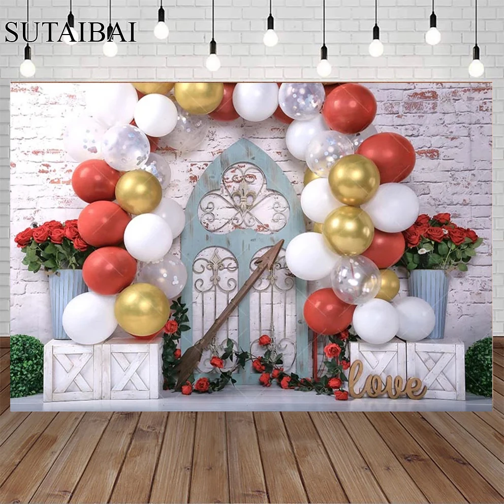 Valentine's Day Backdrop Red Rose Colorful Balloon Photography Wallpaper Wedding Background Bridal Shower Portrait Photo Banner
Valentine's Day Backdrop Red Rose Colorful Balloon Photography Wallpaper Wedding Background Bridal Shower Portrait Photo Banner