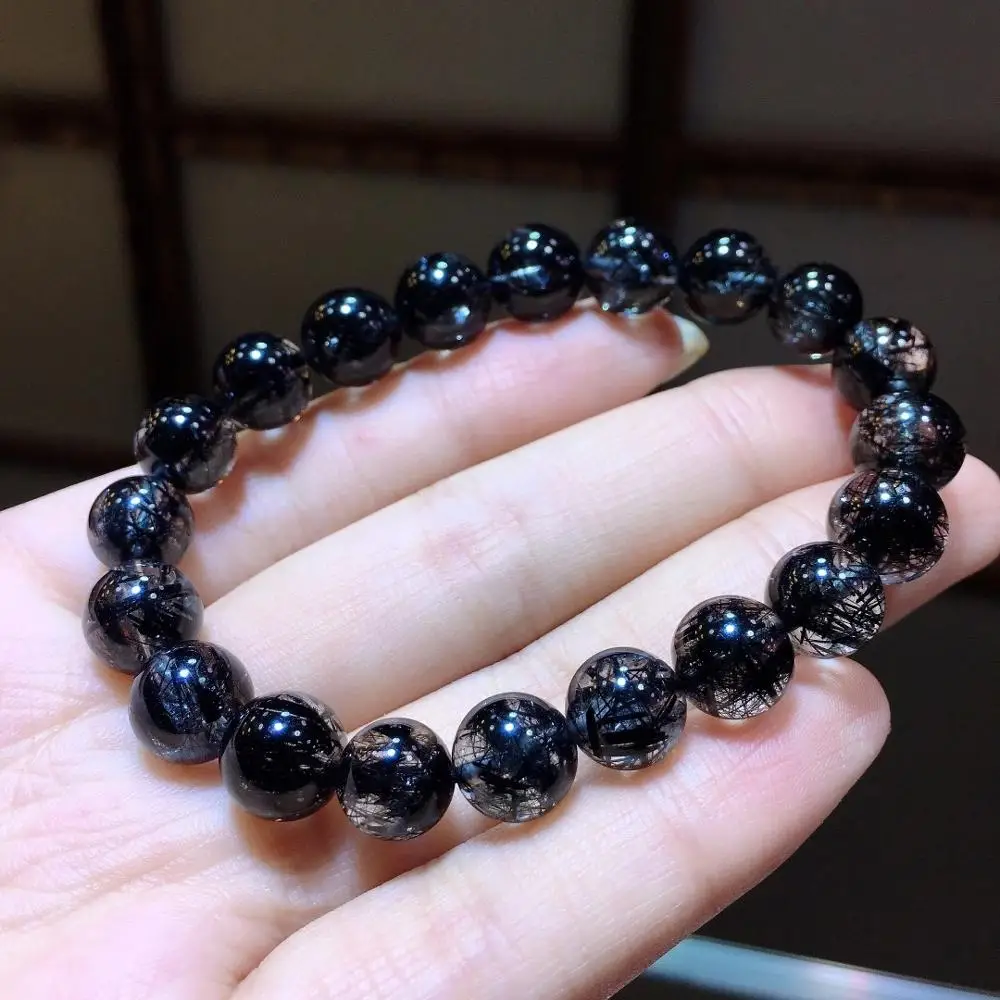 Natural Black Rutilated Quartz Crystal Bracelet 9.3mm Women Men Clear Round Beads Wealthy Stone Black Rutilated Brazil AAAAA
Natural Black Rutilated Quartz Crystal Bracelet 9.3mm Women Men Clear Round Beads Wealthy Stone Black Rutilated Brazil AAAAA