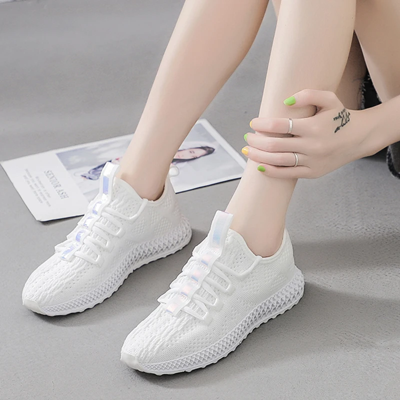 New style casual sports shoes, comfortable, breathable, thick-soled shoes, knitted tennis flat-bottomed women's vulcanized shoes 
New style casual sports shoes, comfortable, breathable, thick-soled shoes, knitted tennis flat-bottomed women's vulcanized shoes