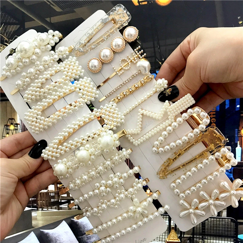 1Set Handmade Pearls Hair Clips Pin for Women Fashion Geometric Flower Barrettes Headwear Girls Sweet Hairpins Hair Accessorie
1Set Handmade Pearls Hair Clips Pin for Women Fashion Geometric Flower Barrettes Headwear Girls Sweet Hairpins Hair Accessorie