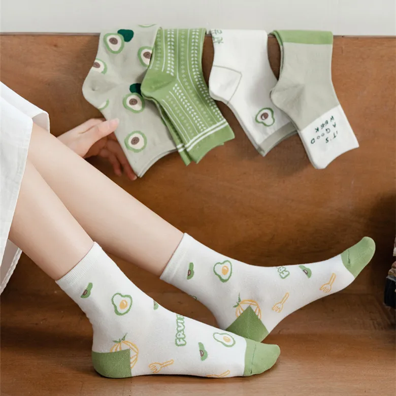 Spring and Summer Pure Cotton Ladies In The Tube Fresh Green Thin Avocado Sweet Korean Style College Style Cute White Stockings
Spring and Summer Pure Cotton Ladies In The Tube Fresh Green Thin Avocado Sweet Korean Style College Style Cute White Stockings