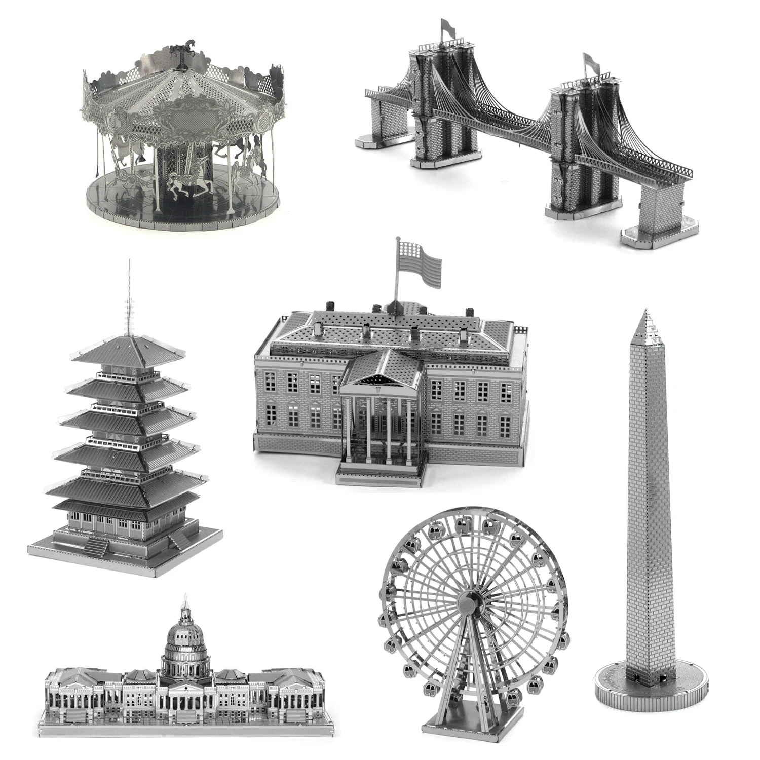 

3D Metal Puzzle World famous buildings Tokyo Tower Himeji Castle model KITS Assemble Jigsaw Puzzle Gift Toys For Children