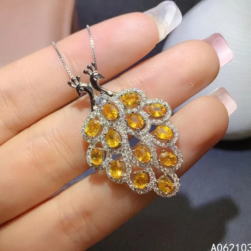 KJJEAXCMY fine jewelry 925 Sterling Silver inlaid Natural yellow sapphire Women's noble peacock GEM PENDANT NECKLACE support tes
KJJEAXCMY fine jewelry 925 Sterling Silver inlaid Natural yellow sapphire Women's noble peacock GEM PENDANT NECKLACE support tes