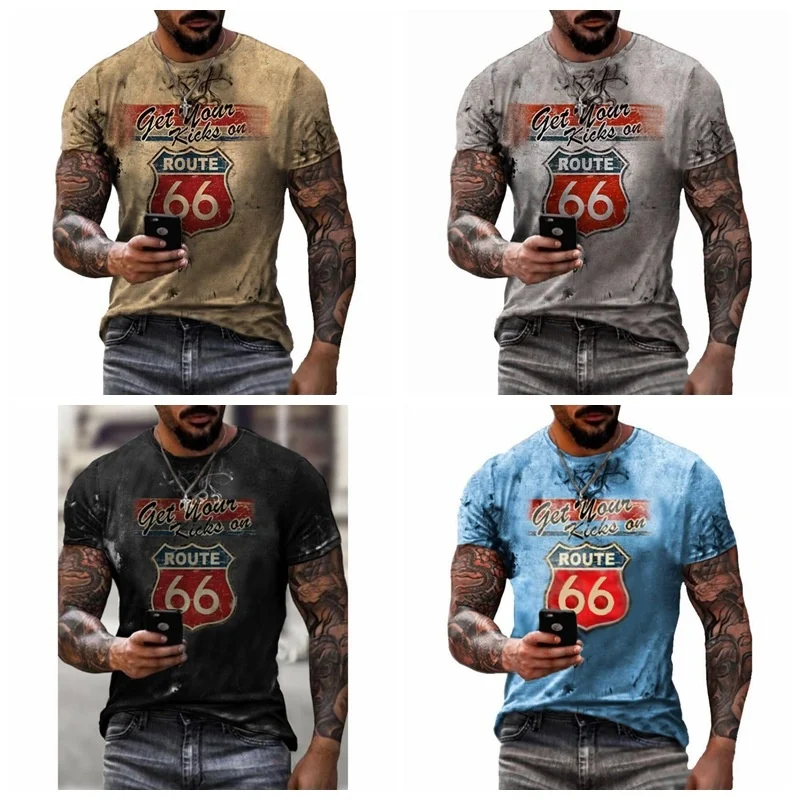 Футболка в европейском и американском стиле для мужчин и женщин, повседневный топ с коротким рукавом и 3D-принтом Highway 66
Футболка в европейском и американском стиле для мужчин и женщин, повседневный топ с коротким рукавом и 3D-принтом Highway 66