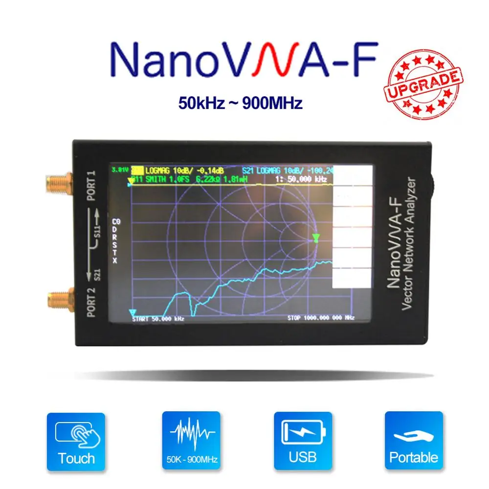 Портативный Векторный анализатор сети NanoVNA-F VHF UHF 4 3 дюйма IPS TFT с встроенной