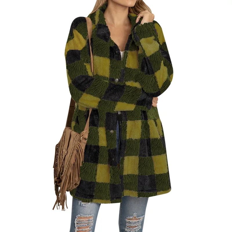 Ladies Fashion Check Pattern Jackets Women Plaid Woolen Shirt Jackets Fashion Button Lapel Top Coat Streetwear Woolen Overcoat
Ladies Fashion Check Pattern Jackets Women Plaid Woolen Shirt Jackets Fashion Button Lapel Top Coat Streetwear Woolen Overcoat