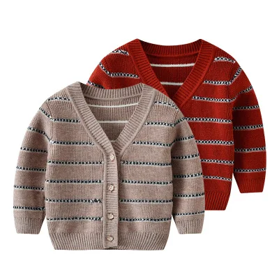 2020 New Boys Cardigan British Style Kids Girls Striped Contrast Color V-neck Knit Jacket Baby Wool Jacket Toddler Cardigan Coat
2020 New Boys Cardigan British Style Kids Girls Striped Contrast Color V-neck Knit Jacket Baby Wool Jacket Toddler Cardigan Coat
