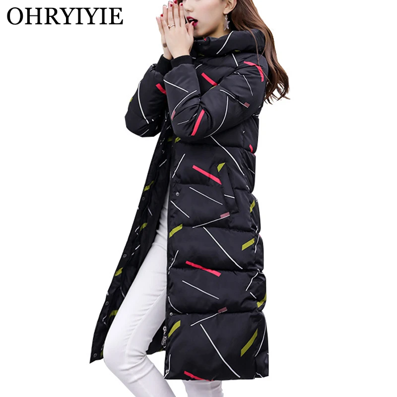 Ohryiyie толстые теплые длинные куртки женские парки 2019 осень зима Модная тонкая