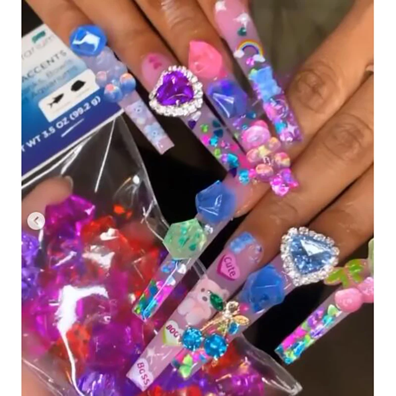 20pcs Oversize Nail Art Rhinestones Candy Color Ice Cube Gradient Korean Nail Trend Ice Cube Tips Stones Nail Art Decoration A33
20pcs Oversize Nail Art Rhinestones Candy Color Ice Cube Gradient Korean Nail Trend Ice Cube Tips Stones Nail Art Decoration A33