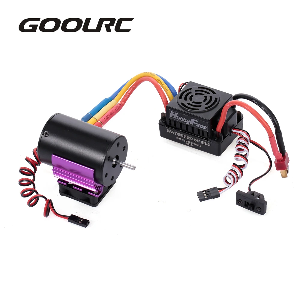 HobbyFans 3650 3100/3500/3900/4300KV бесщеточный двигатель с радиатором и 60A ESC BEC