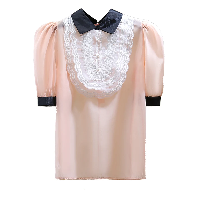 See-through Shirt Top Female 2021 Summer Korean Style Loose Lace Embroidered Casual Pullover Women Shirts Girls Chiffon Blouse 
See-through Shirt Top Female 2021 Summer Korean Style Loose Lace Embroidered Casual Pullover Women Shirts Girls Chiffon Blouse