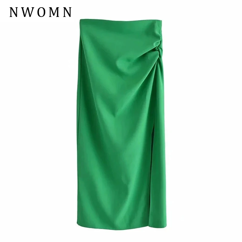 NWOMN Za 2021 Green Long Skirts Woman High Waist Midi Pencil Skirt Women Elegant Pleats White Black Summer Skirt With Side Slit
NWOMN Za 2021 Green Long Skirts Woman High Waist Midi Pencil Skirt Women Elegant Pleats White Black Summer Skirt With Side Slit
