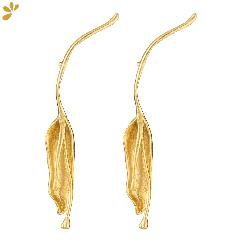 925 Sterling Silver Gold Plated Artistic Flower Bud Women's Stud Earrings Fine Jewelry Romantic Simple Trendy Earring Party Gift
925 Sterling Silver Gold Plated Artistic Flower Bud Women's Stud Earrings Fine Jewelry Romantic Simple Trendy Earring Party Gift