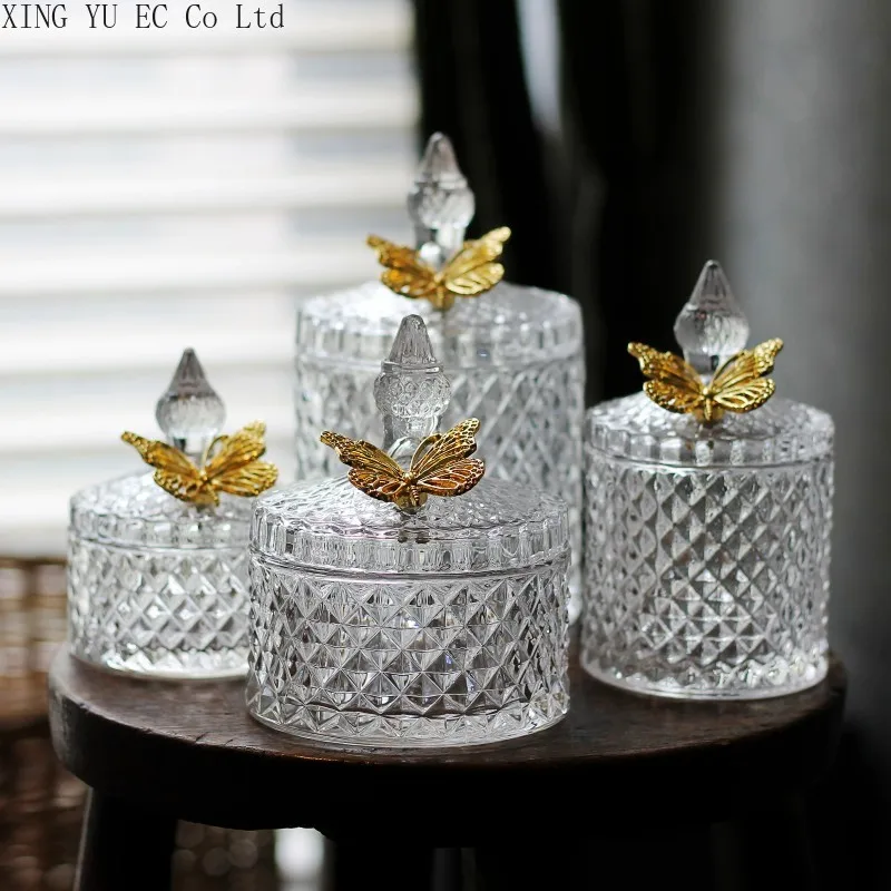 Golden Butterfly Transparent Glass Storage Jar Candy Jar Household Aromatherapy Bottle Cotton Swab Box Desktop Decoration Bottle
Golden Butterfly Transparent Glass Storage Jar Candy Jar Household Aromatherapy Bottle Cotton Swab Box Desktop Decoration Bottle