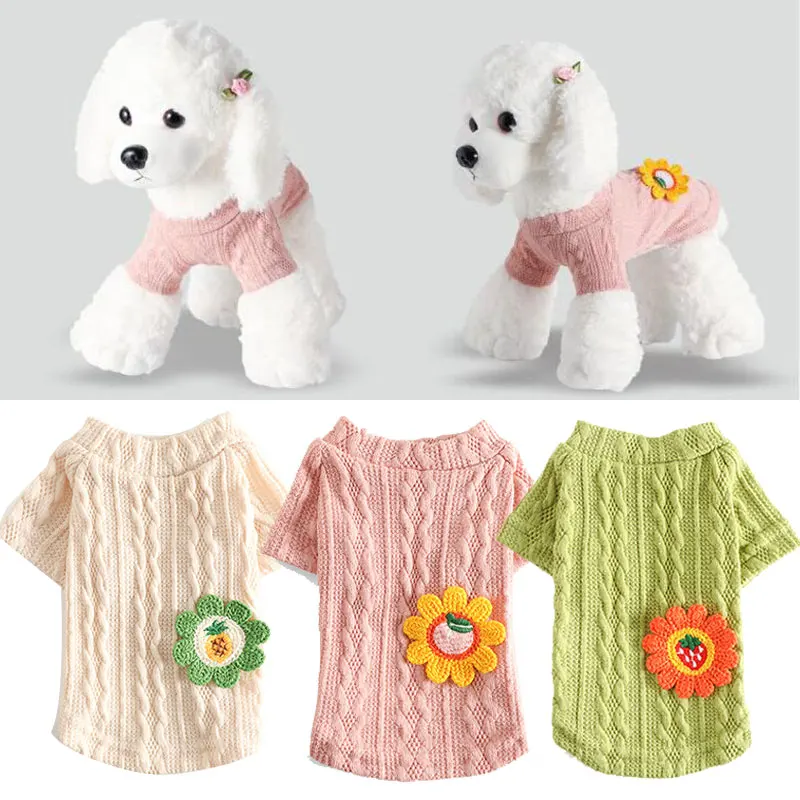 Classic Solid Puppy Dog Flower Sweater Winter Warm Clothing for Small Dogs Costume Chihuahua Coat Knitting Crochet Cloth Jersey 
Classic Solid Puppy Dog Flower Sweater Winter Warm Clothing for Small Dogs Costume Chihuahua Coat Knitting Crochet Cloth Jersey