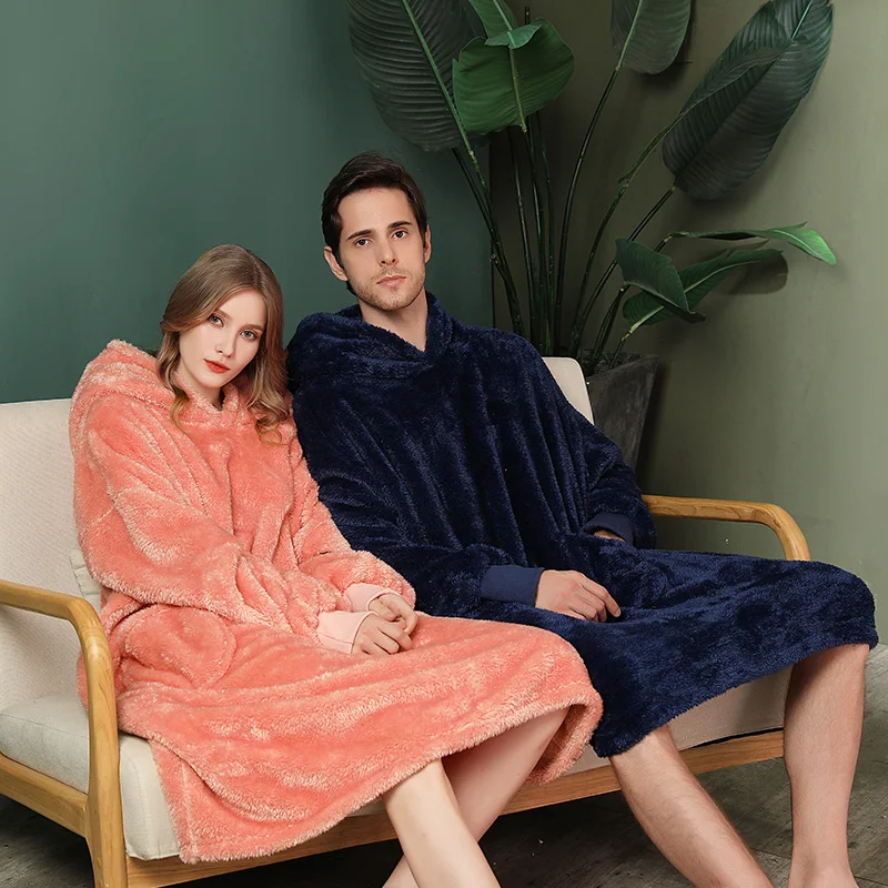 Kwyaster Couples Hooded Robe Flannel Kimono Bathrobe Gown Men&Women Thick Coral Fleece Sleepwear Nightgown Loose Home Clothes
Kwyaster Couples Hooded Robe Flannel Kimono Bathrobe Gown Men&Women Thick Coral Fleece Sleepwear Nightgown Loose Home Clothes