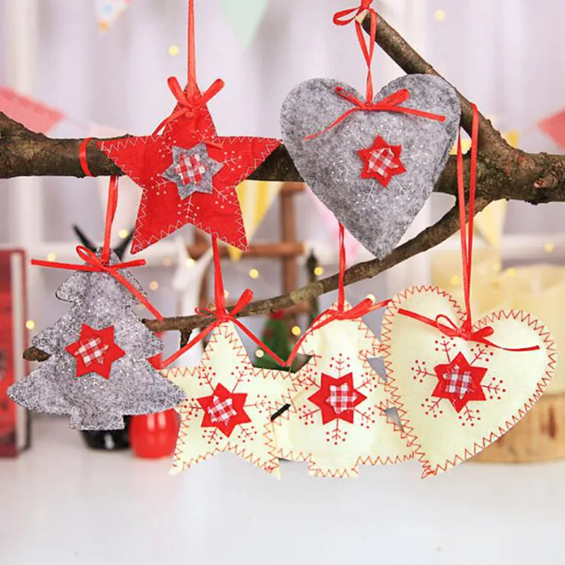 3Pcs/Set Cloth Christmas Ornaments Pendant Cloth Hanging Gifts Heart Star Shape Xmas Tree Decor Home Decorations
3Pcs/Set Cloth Christmas Ornaments Pendant Cloth Hanging Gifts Heart Star Shape Xmas Tree Decor Home Decorations