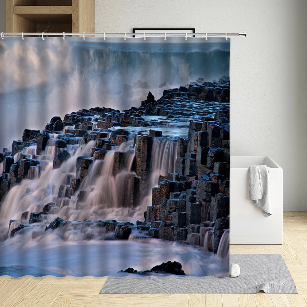 Forest Waterfall Woman Creative Shower Curtain Natural Scenery Canyon Washable Cloth Bathroom Decor Bath Screen With Hooks 
Forest Waterfall Woman Creative Shower Curtain Natural Scenery Canyon Washable Cloth Bathroom Decor Bath Screen With Hooks