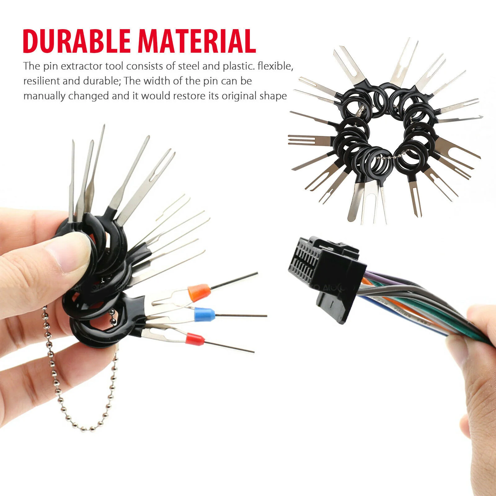 Flexible, Resilient And Durable 39pcs Wire Terminal Removal Tool Kit Car Electrical Wiring Crimp Connector Pin
Flexible, Resilient And Durable 39pcs Wire Terminal Removal Tool Kit Car Electrical Wiring Crimp Connector Pin