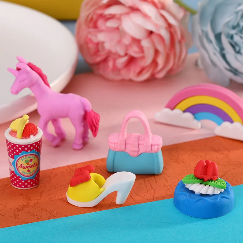 New Cute Creative Eraser Set Multi-Style Cartoon Unicorn Makeup Food Burger Tpr Rubber Gifts for Children Korean Stationery Set
New Cute Creative Eraser Set Multi-Style Cartoon Unicorn Makeup Food Burger Tpr Rubber Gifts for Children Korean Stationery Set
