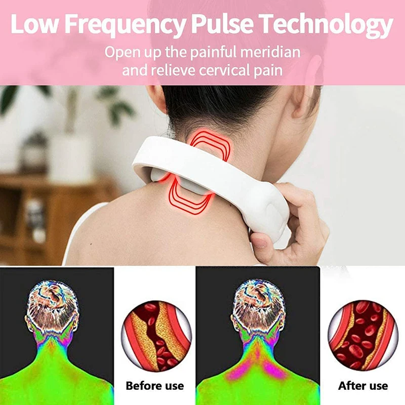 

newSmart Electric Neck Massager Heating Pain Relief Far Infrared Health Care Relaxation Cervical Remote Control Vertebra Massger