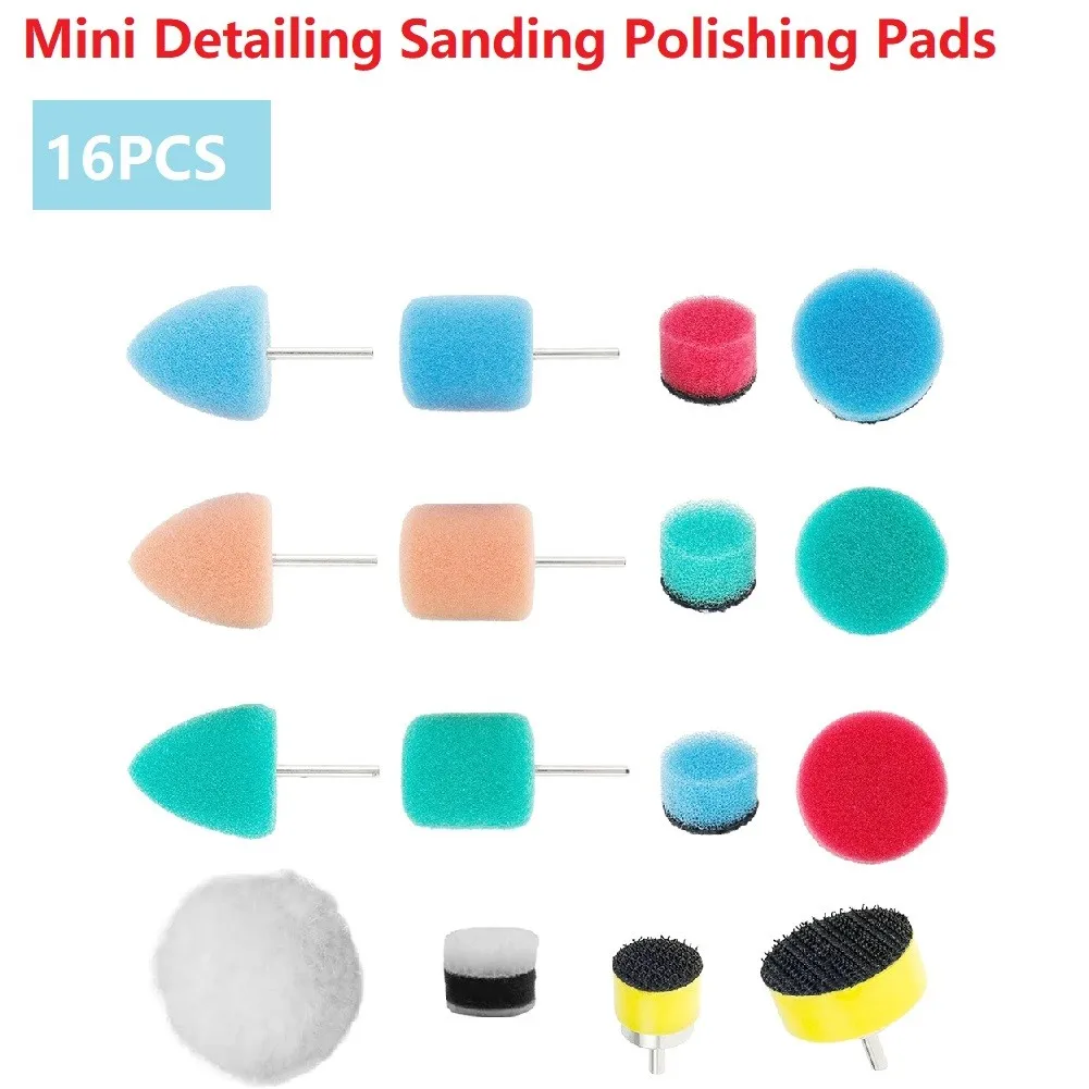 16PCS Mini Detailing Sanding Polishing Pads Waxing Sealing Glaze Car Buffing Wheel For Cordless Electric Drill Rotary Tools
16PCS Mini Detailing Sanding Polishing Pads Waxing Sealing Glaze Car Buffing Wheel For Cordless Electric Drill Rotary Tools