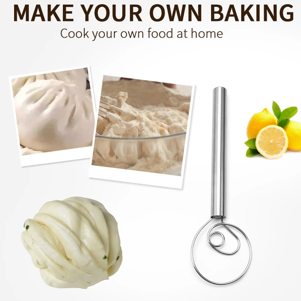 Flour Mixer Dough Whisk Agitator Stainless Steel Dutch Dough Hand Mixer Whisk Baking Tool DIY Stainless Steel Bakeware Gadget
Flour Mixer Dough Whisk Agitator Stainless Steel Dutch Dough Hand Mixer Whisk Baking Tool DIY Stainless Steel Bakeware Gadget
