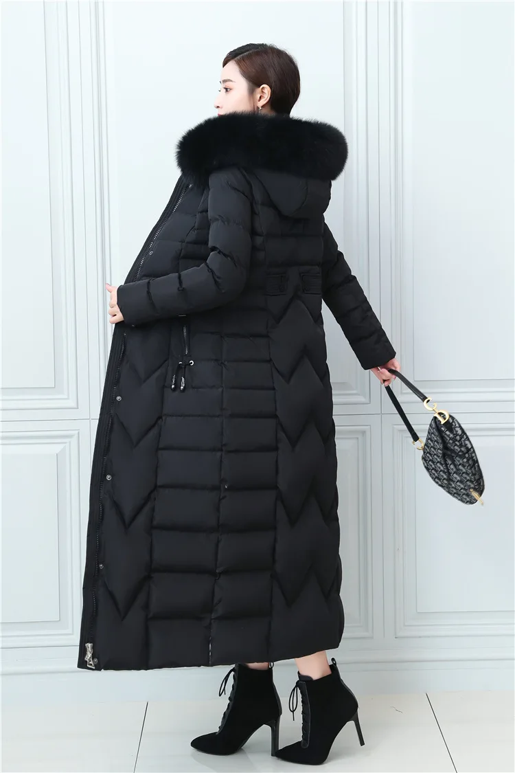 Real Fox Fur Collar Down Jacket Women Long Down Jackets and Coats Hoodies Warm Parkas Outerwear Overcoat Slim Fit S-4XL White 
Real Fox Fur Collar Down Jacket Women Long Down Jackets and Coats Hoodies Warm Parkas Outerwear Overcoat Slim Fit S-4XL White