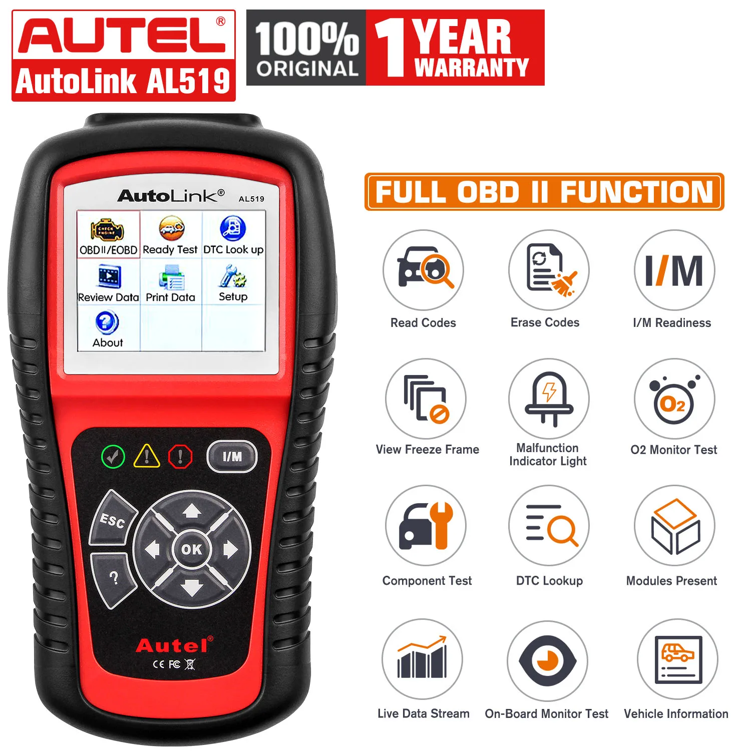 Autel AutoLink AL519 AL619 диагностический автомобильный OBD2 сканер автомобильный диагностический инструмент автомобильный DTC считыватель сканер OBDII с...
Autel AutoLink AL519 AL619 диагностический автомобильный OBD2 сканер автомобильный диагностический инструмент автомобильный DTC считыватель сканер OBDII с...