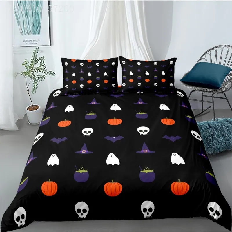 Halloween Comforter Bedding Set Skull Pumpkin Ghost 3D Printed Black Duvet Cover Children Adults Home Textile Dropshipping
Halloween Comforter Bedding Set Skull Pumpkin Ghost 3D Printed Black Duvet Cover Children Adults Home Textile Dropshipping