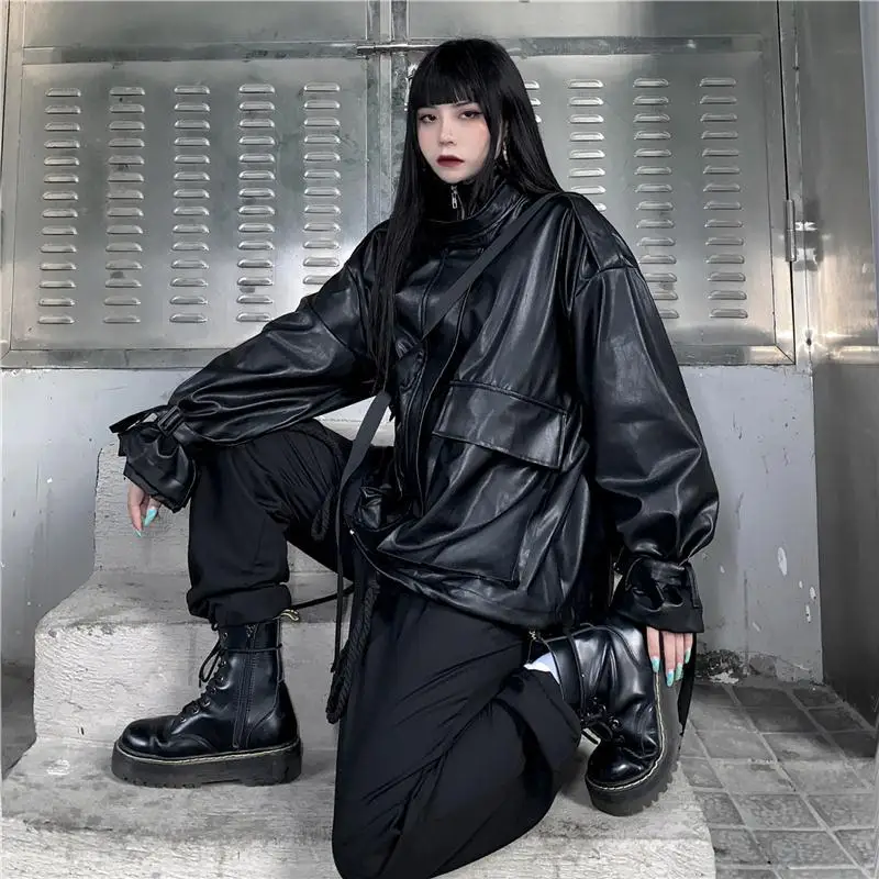 New Autumn Women Pu Leather Jacket Woman Zipper Solid color Coat Female Black Punk Bomber Faux Leather Outwear
New Autumn Women Pu Leather Jacket Woman Zipper Solid color Coat Female Black Punk Bomber Faux Leather Outwear