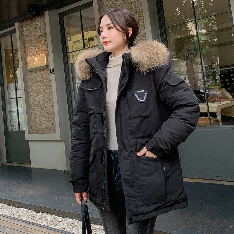 Korean Style Women's Winter Jackets Loose Thick Long Parkas Woman Warm Hooded with Fur Collar Solid Female Cold Coat
Korean Style Women's Winter Jackets Loose Thick Long Parkas Woman Warm Hooded with Fur Collar Solid Female Cold Coat