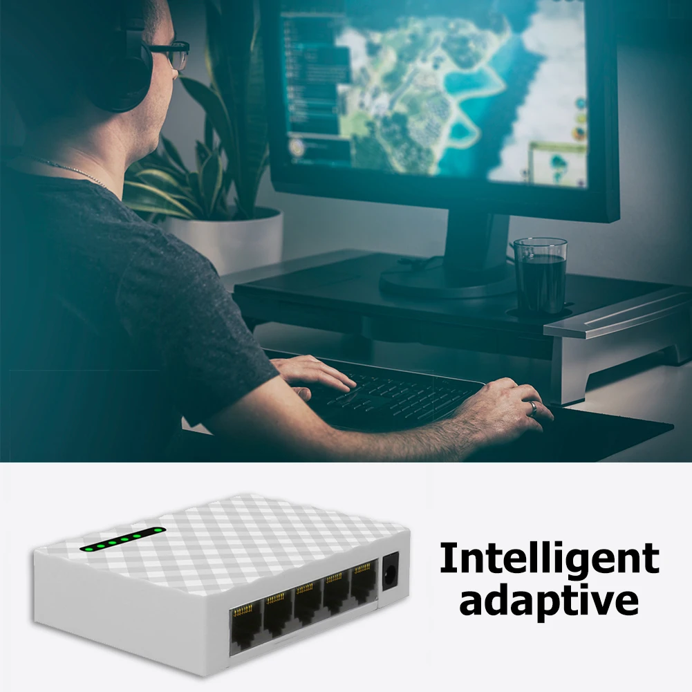 Mini 5 Port Desktop 1000 Mbps Network Switch Gigabit Fast RJ45 Ethernet Switcher LAN Switching Hub Adapter Full duplex Exchange
Mini 5 Port Desktop 1000 Mbps Network Switch Gigabit Fast RJ45 Ethernet Switcher LAN Switching Hub Adapter Full duplex Exchange