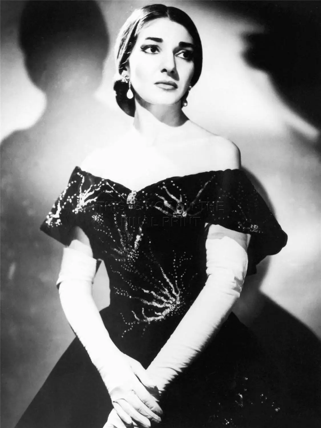 Черно-белый портрет певицы оперы Марии Callas NOFL шелковое Искусство украшение для