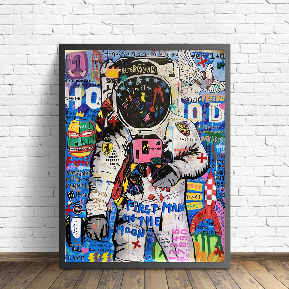 Street Art Graffiti Canvas Painting Astronaut Posters and Prints Wall Art Pictures for Living Room Home Decor Cuadros Unframed
Street Art Graffiti Canvas Painting Astronaut Posters and Prints Wall Art Pictures for Living Room Home Decor Cuadros Unframed