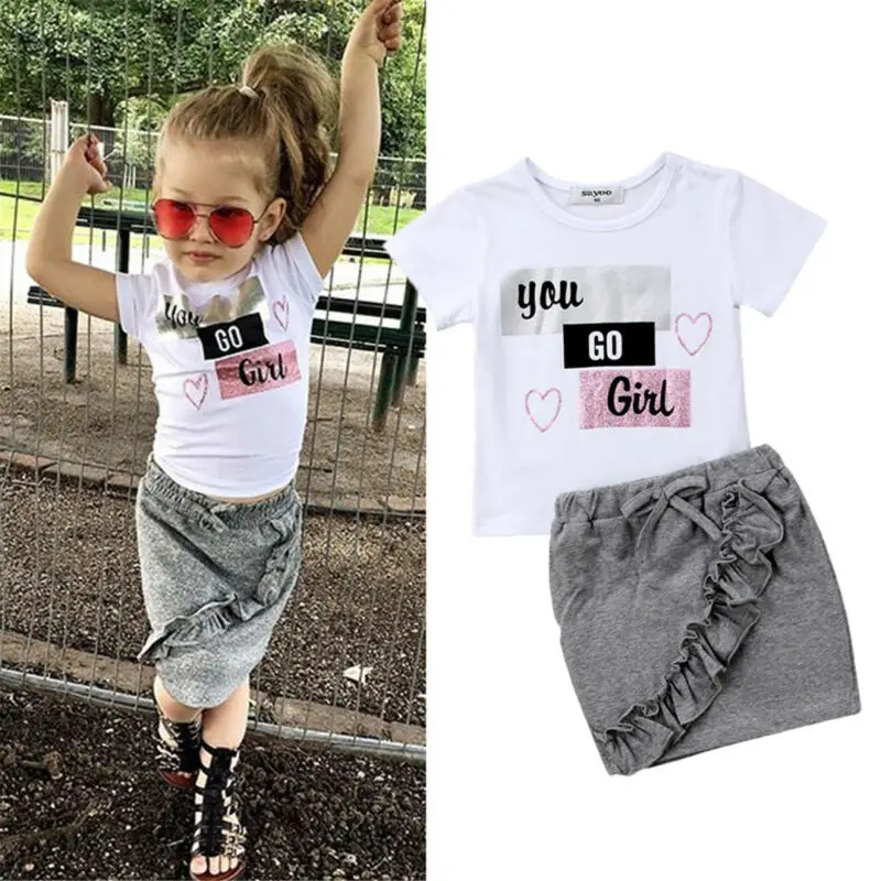 Summer Fashion 2pcs girls Kid Baby Girls Cotton Tops T-shirt Short Skirts Dress Outfit Clothes Set
Summer Fashion 2pcs girls Kid Baby Girls Cotton Tops T-shirt Short Skirts Dress Outfit Clothes Set