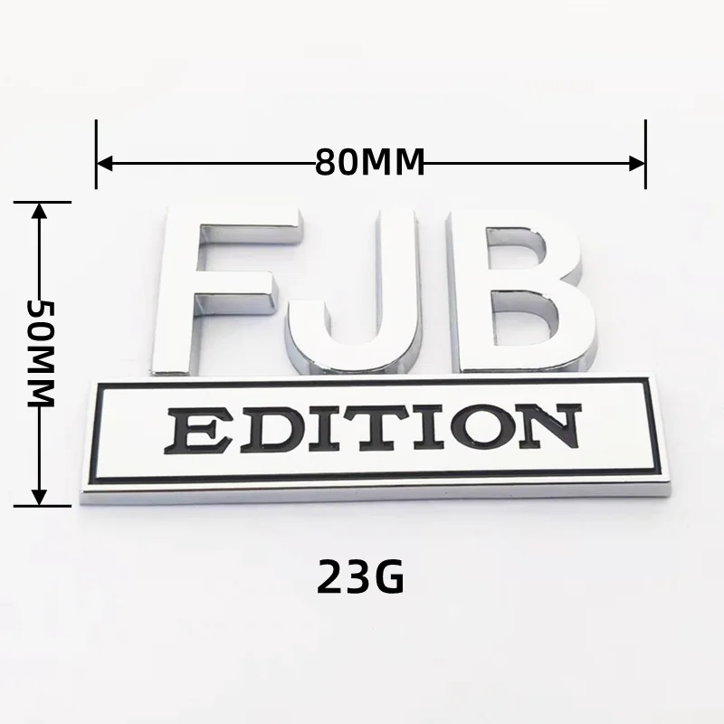 20X 3D металлическая эмблема 8x5 см хром черная красная белая FJB EDITION значок боковая