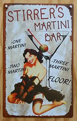 MMNGT Stirrers Martini Bar Tin Sign Pin Up Girl Home Bar Sign Drink Glass Brunette TIN Sign 7.8X11.8 INCH
MMNGT Stirrers Martini Bar Tin Sign Pin Up Girl Home Bar Sign Drink Glass Brunette TIN Sign 7.8X11.8 INCH