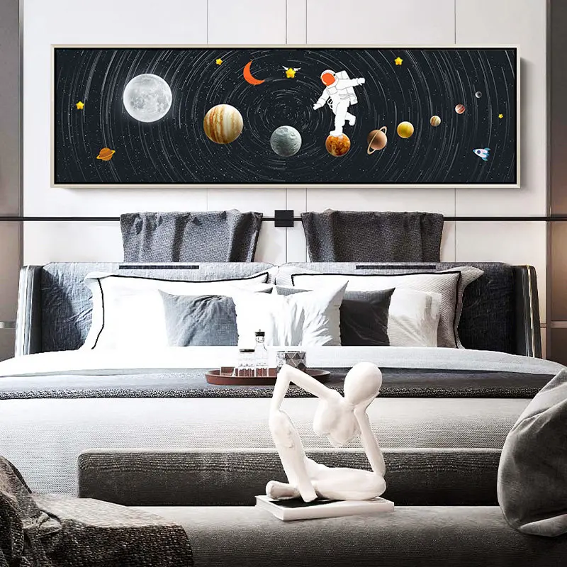Astronaut Space Walking Canvas Painting Abstract Solar System Planets Wall Art Posters and Prints Nordic Living Room Home Decor | Дом и сад