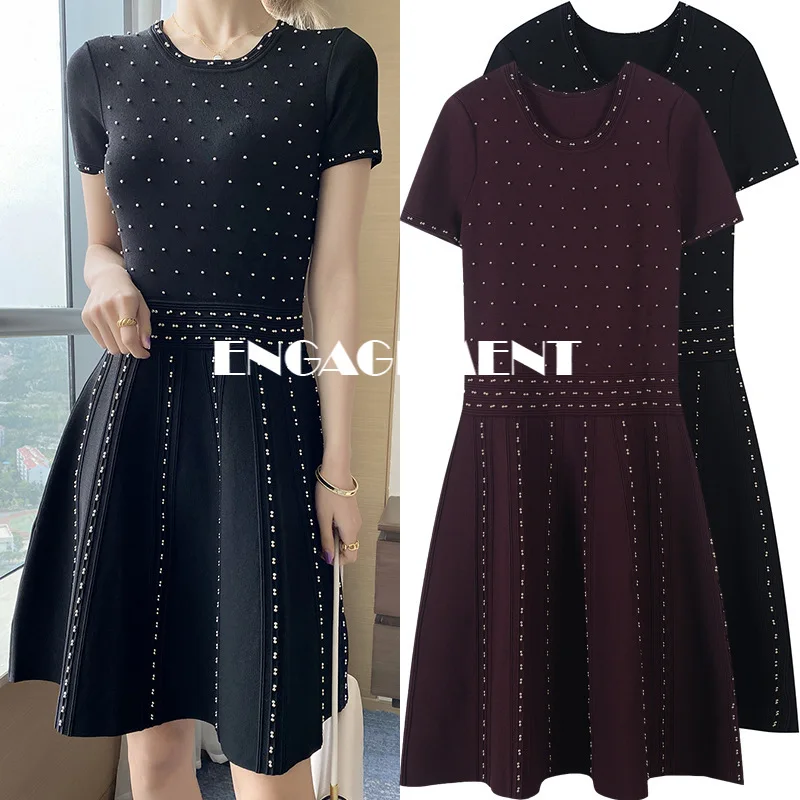 ENGAGEMENT 2021 Summer Solid Color Beading Waist Round Neck High Waist Short Sleeve Dress Knitted Dress Skirt
ENGAGEMENT 2021 Summer Solid Color Beading Waist Round Neck High Waist Short Sleeve Dress Knitted Dress Skirt
