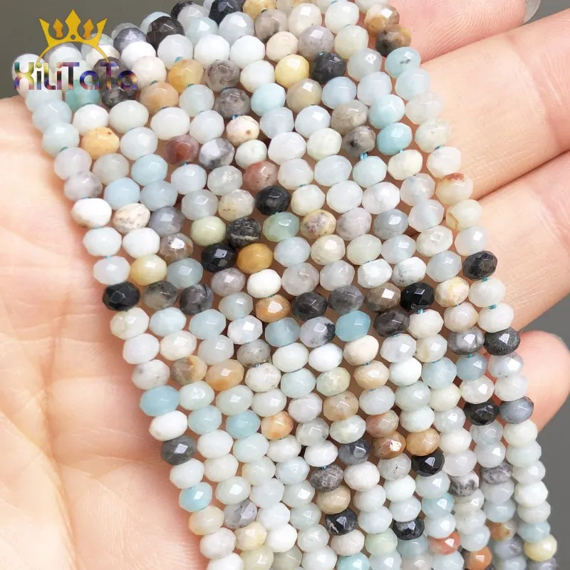 2*4mm Natural Genuine Faceted Stone Beads Amazonite Rondelle Round Loose Beads For Jewelry Making DIY Bracelet Ear Studs 15''
2*4mm Natural Genuine Faceted Stone Beads Amazonite Rondelle Round Loose Beads For Jewelry Making DIY Bracelet Ear Studs 15''